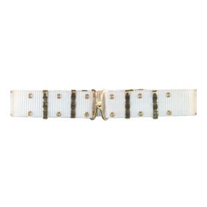 White Pistol Belt w/ Brass Colored Hardware