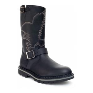 Georgia Wellington Black Pull-On Work Boot