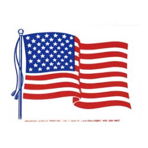 American Flag Inside Window Decal