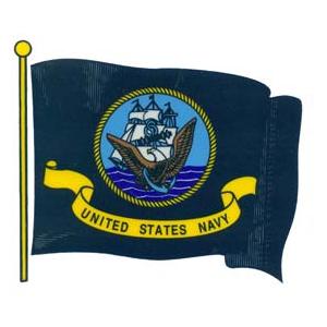 Navy Flag Outside Window Decal