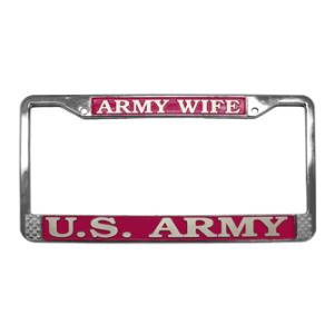 Army Wife License Plate Frame (Pink)