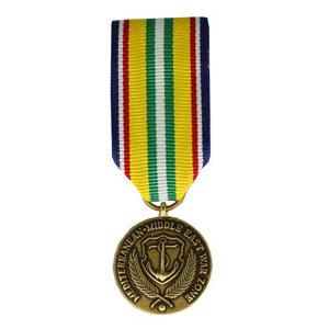 Merchant Marine Mediterranean-Middle East War Zone Medal (Miniature Size)