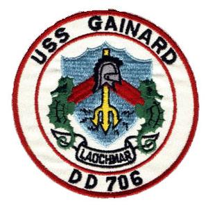 USS Gainard DD-706 Ship Patch