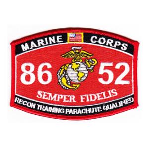 USMC MOS 8652 Recon Training Parachute Qualified Patch