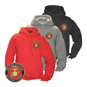 Marine Corps Logo Hooded Long Sleeve Sweatshirt