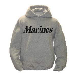 Marine Hooded Long Sleeve Sweatshirt (Gray)