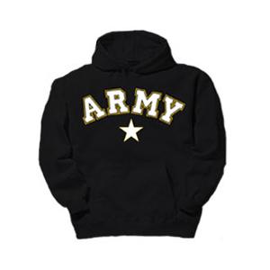 Army Hooded Long Sleeve Sweatshirt (Black)