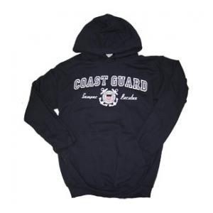 Coast Guard Hooded Long Sleeve Sweatshirt (Navy Blue)