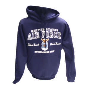 Air Force Global Reach Hoodie Long Sleeve Sweatshirt (Navy Blue)