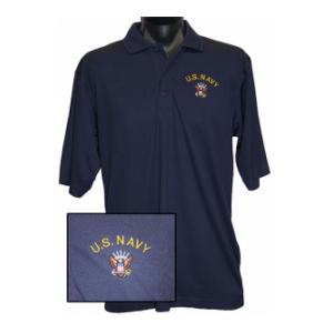 U.S. Navy Wicking Mesh Polo Shirt (Navy Blue)