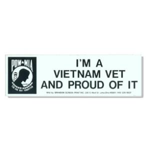 POW/MIA I'm a Vietnam Vet and Proud of It Bumper Sticker