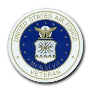 United States Air Force Veteran Bumper Sticker (Circular)