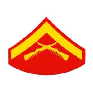 US Marines E-3 Lance Corporal Outside Window Decal