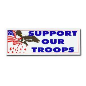 Support Our Troops Bumper Sticker with Eagle