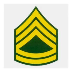 Army E-7  Sergeant 1st Class Outside Window Decal