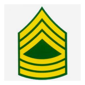 Army E-8 Master Sergeant Outside Window Decal