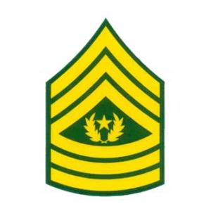 Army E-9 Command Sergeant Major Outside Window Decal