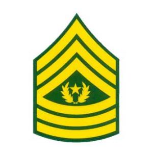 Army E-9 Command Sergeant Major Outside Window Decal