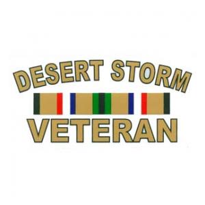 Desert Storm Veteran Outside Window Decal with Ribbons