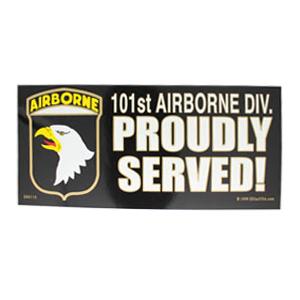 101st Airborne Division Proudly Served Bumper Sticker