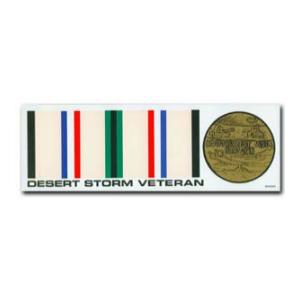 Desert Storm Veteran Ribbon and Medal Bumper Sticker