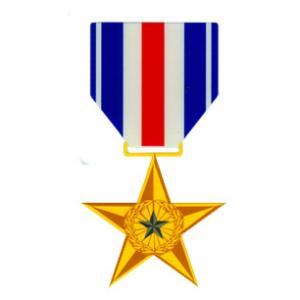 Silver Star Outside Decal with Ribbon