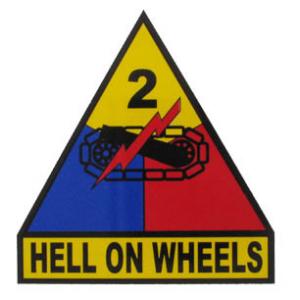 2nd Armored Division Outside Decal with Hell On Wheels