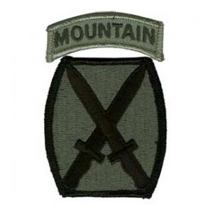 10th Mountain Division Patch with Tab Foliage Green (Velcro Backed)
