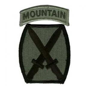 10th Mountain Division Patch with Tab Foliage Green (With Hook Fastener)