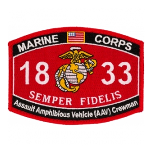 1833 crewman patch aav assault mos usmc amphibious vehicle