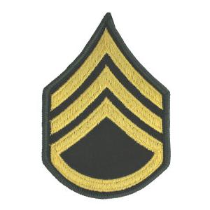 Army Staff Sergeant Chevron (Gold/Green) (Female)
