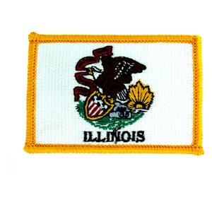 Illinois State Flag Patch, Gold Border