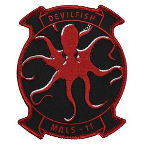 Marine Aviation Logistics Squadron MALS-11 Patch (DEVILFISH)