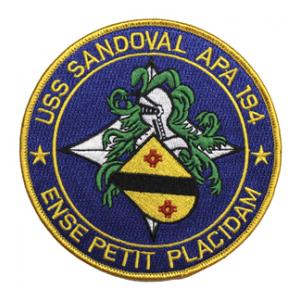USS Sandoval APA-194 (Ense Petit Placidam) Ship Patch