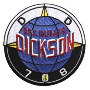 USS Harlan R. Dickson DD-708 Ship Patch