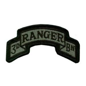 3/75th Infantry Scroll Patch  Foliage Green (Velcro Backed)