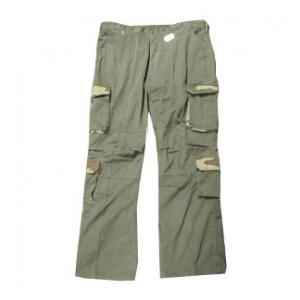 Vintage Style 8 Pocket BDU Pants Washed (Olive Drab with Woodland Camo Accents)