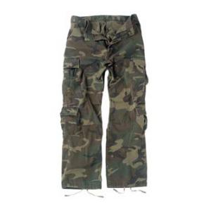 Vintage Style 8 Pocket BDU Pants Washed (Woodland Camo)