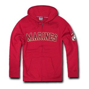 Marines Full Zip Hoodie(Red)