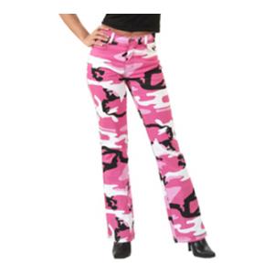 Women's Pink Camoflauge Stretch Flare Pants