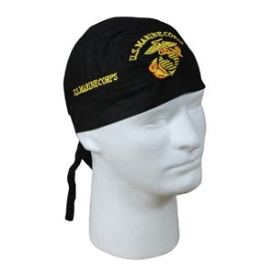 USMC Headwrap with Globe and Anchor (Black)