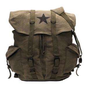 Olive Drab Vintage Star Back Pack