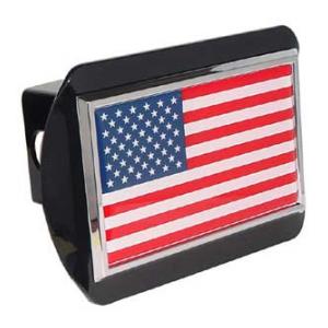 American Flag Black Hitch Cover