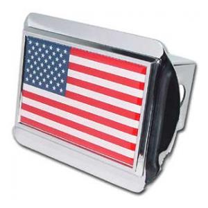 American Flag Chrome Hitch Cover