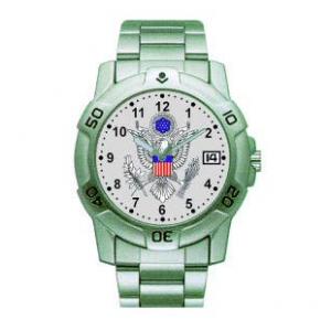 RAM Sports Chrome Watch with Date Display (Army Emblem)