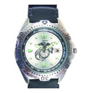 RAM Diver Watch with Date Display Silver Face (Marine)