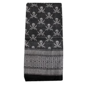 Shemagh Tactical Desert Scarf (Black and White skulls)