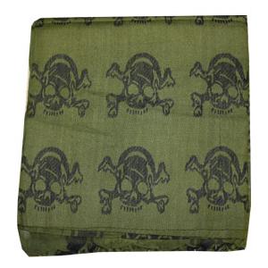 Shemagh Tactical Desert Scarf (Olive drab skulls)