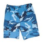 BDU 6 Pocket Combat Shorts (Sky Blue Camo)