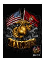 United States Marines T-Shirt (Black) Flag with Globe and Anchor